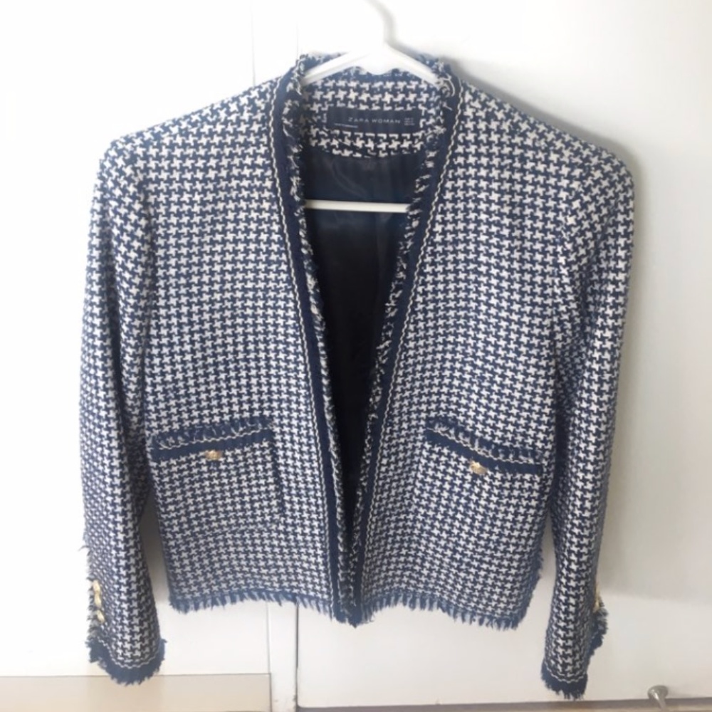 Zara Tweed Blazer Sz Small